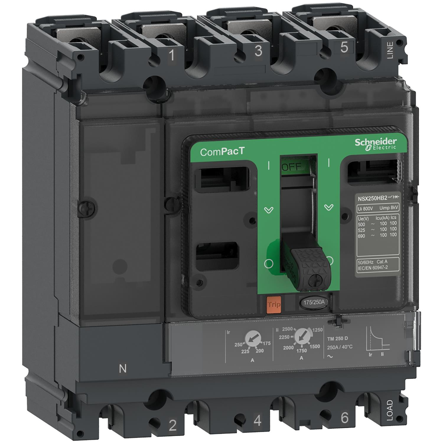 Schneider Electric C10F6TM100 4X100A 36kA Termik Manyetik Şalter