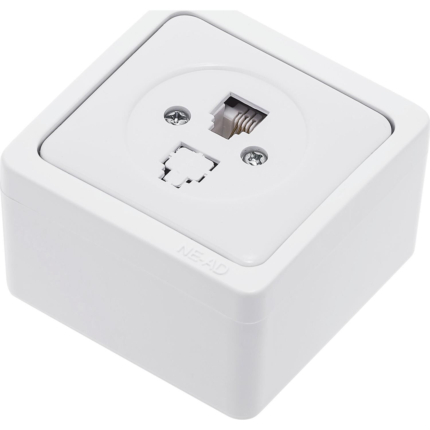 Ne-Ad 95-11-1 Sıva Üstü Nümeris Telefon Prizi Tekli RJ11