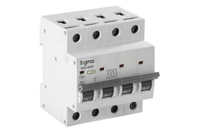 Sigma 6SM425C 4X25A 6kA C Serisi Otomatik Sigorta