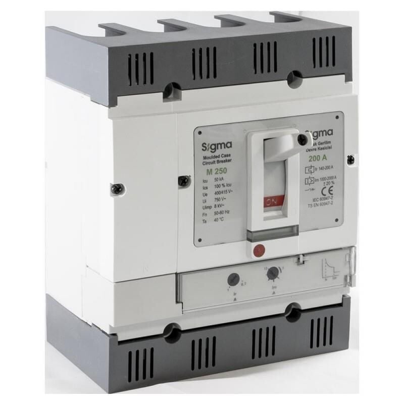 Sigma 4M250160 M250 4x160A 50kA Termik Manyetik Şalter 112-160A Ayarlı