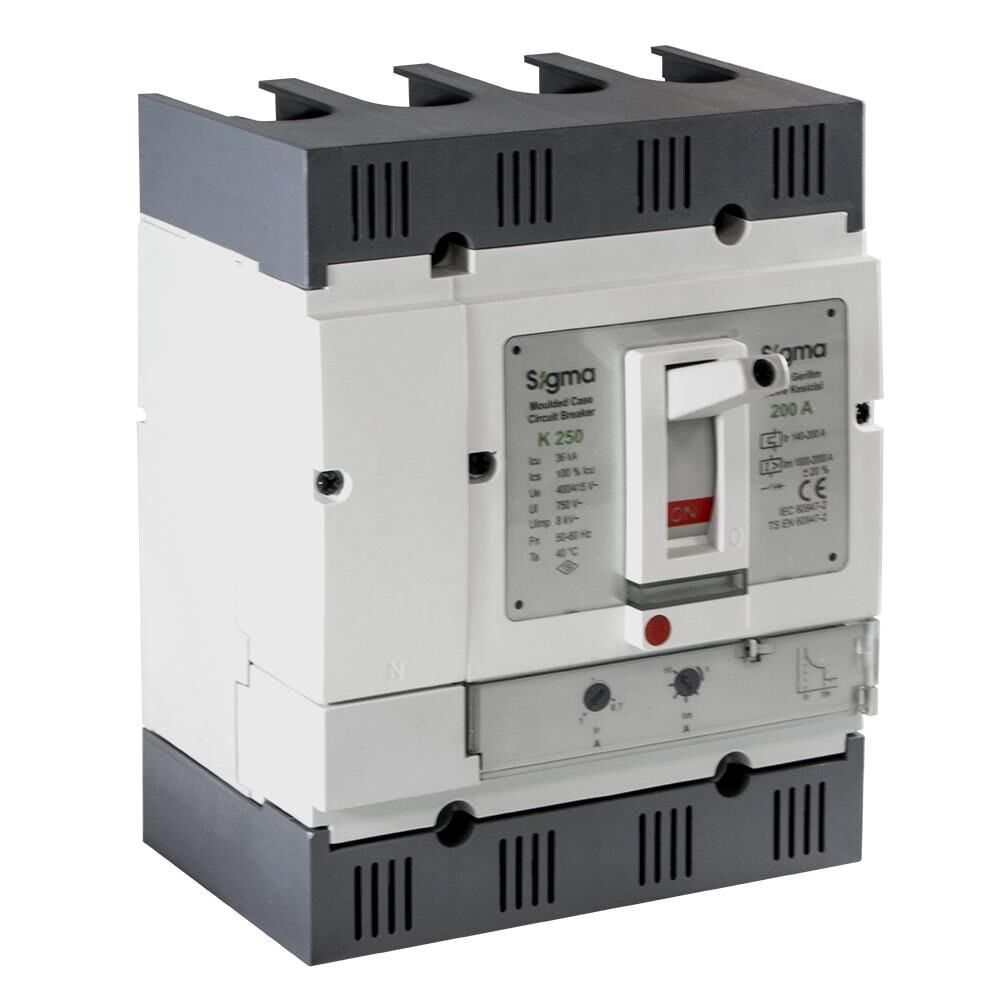 Sigma 4K250200 4x200A 36kA Termik Manyetik Şalter 140A-200A Ayarlı