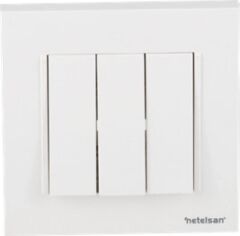 Netelsan Byobu Beyaz Üçlü Anahtar Çerçevesiz