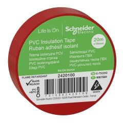 Schneider Electric 2420100 İzole Bant Kırmızı 19X20Metre 8'li Paket