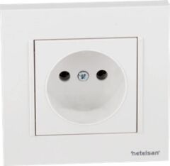 Netelsan Byobu Beyaz Topraklı Priz Çerçevesiz
