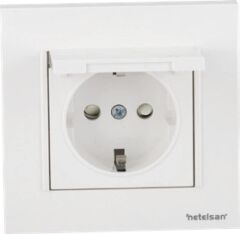 Netelsan Byobu Beyaz Çocuk Korumalı Kapaklı Topraklı Priz Çerçevesiz