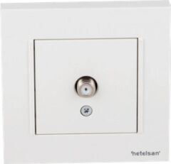 Netelsan Byobu Beyaz Uydu Sat Prizi F Konnektörlü Eko Çerçevesiz