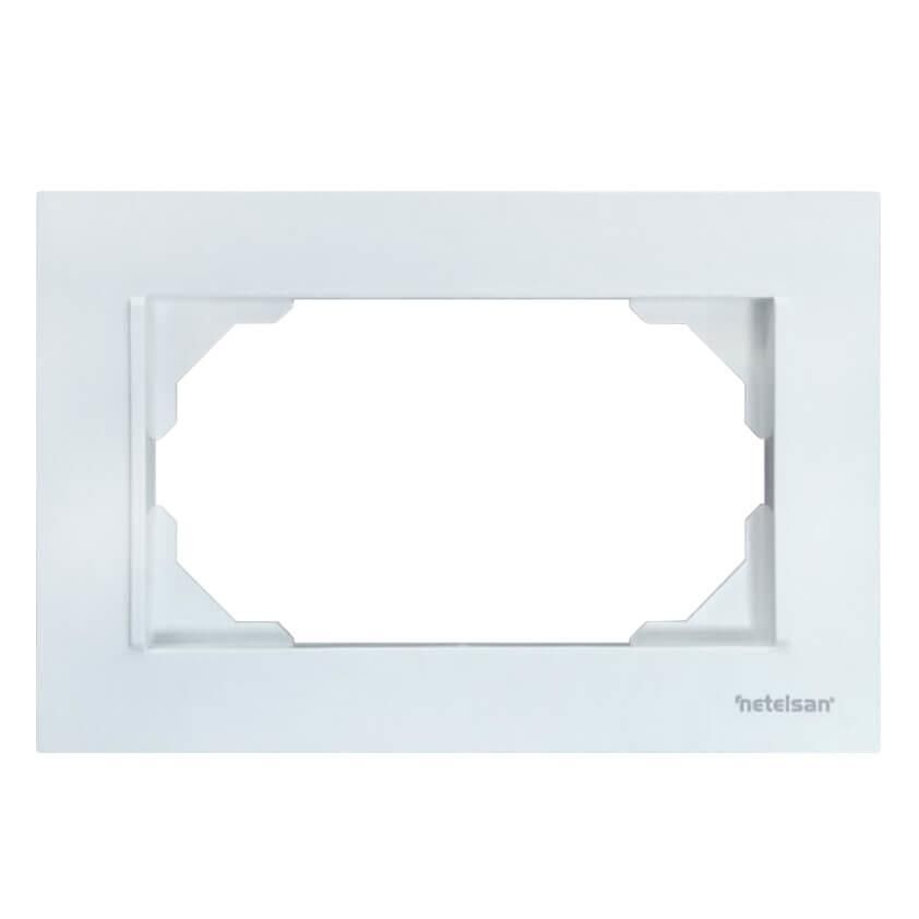 Netelsan Byobu Beyaz İkili Priz Çerçevesi