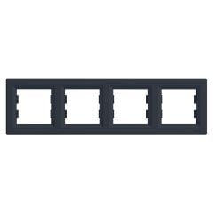 Schneider Electric EPH5800471 Asfora Plus Antrasit Dörtlü Çerçeve Yatay