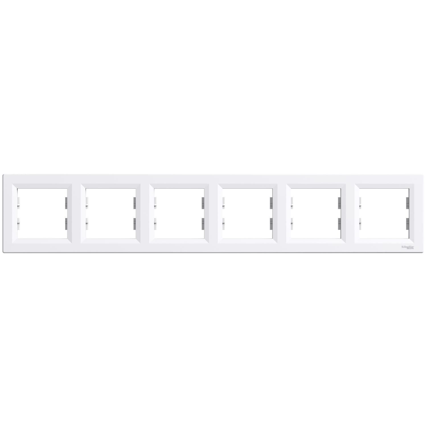 Schneider Electric EPH5800621 Asfora Beyaz Altılı Çerçeve Yatay