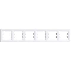 Schneider Electric EPH5800621 Asfora Beyaz Altılı Çerçeve Yatay