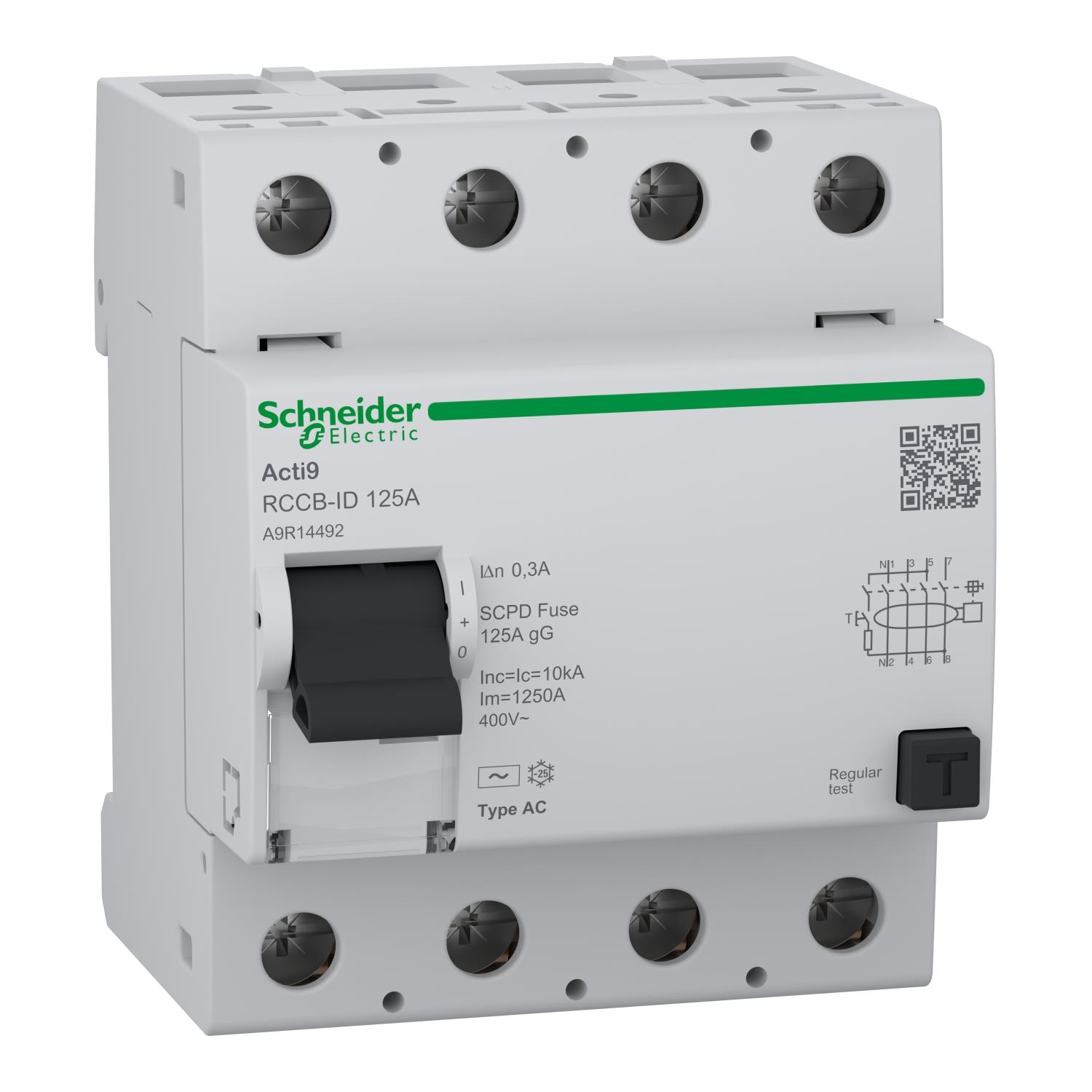 Schneider Electric A9R14492 4X125A 300mA Kaçak Akım Rölesi AC Tipi