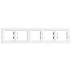 Schneider Electric EPH5800521 Asfora Beyaz Beşli Çerçeve Yatay