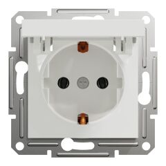 Schneider Electric EPH3170121 Asfora Beyaz Kapaklı Topraklı Priz Çerçevesiz