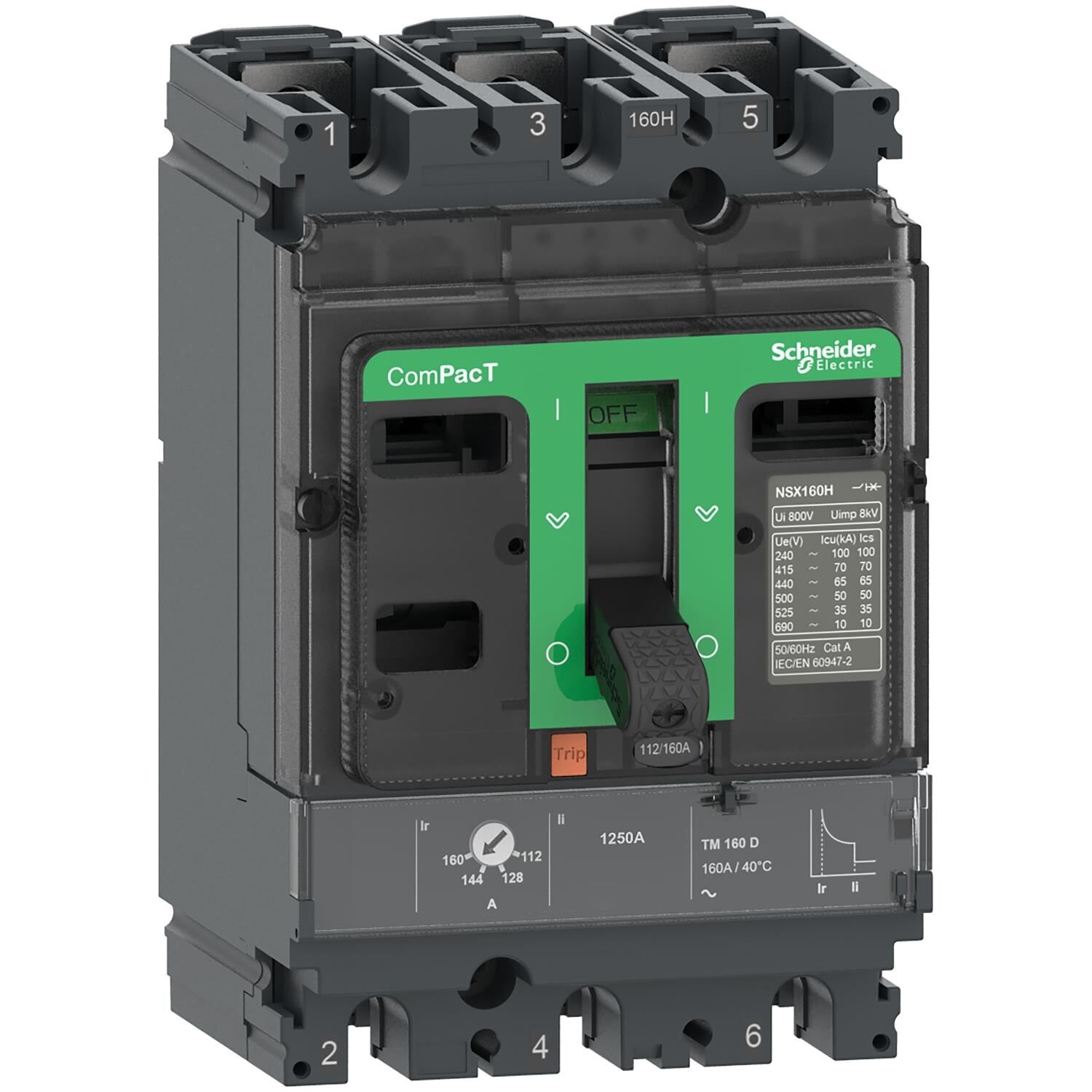 Schneider Electric C10F3TM080 3X80A 36kA Termik Manyetik Şalter NSX100F