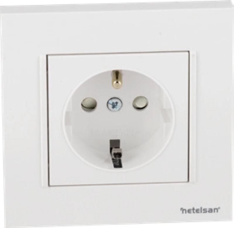 Netelsan Byobu Beyaz Çocuk Korumalı UPS Priz