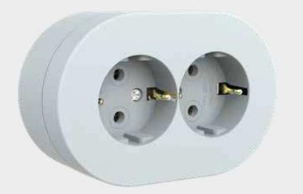 Ovivo xOne Sıvaüstü İkili Topraklı Priz Ip54 Gri