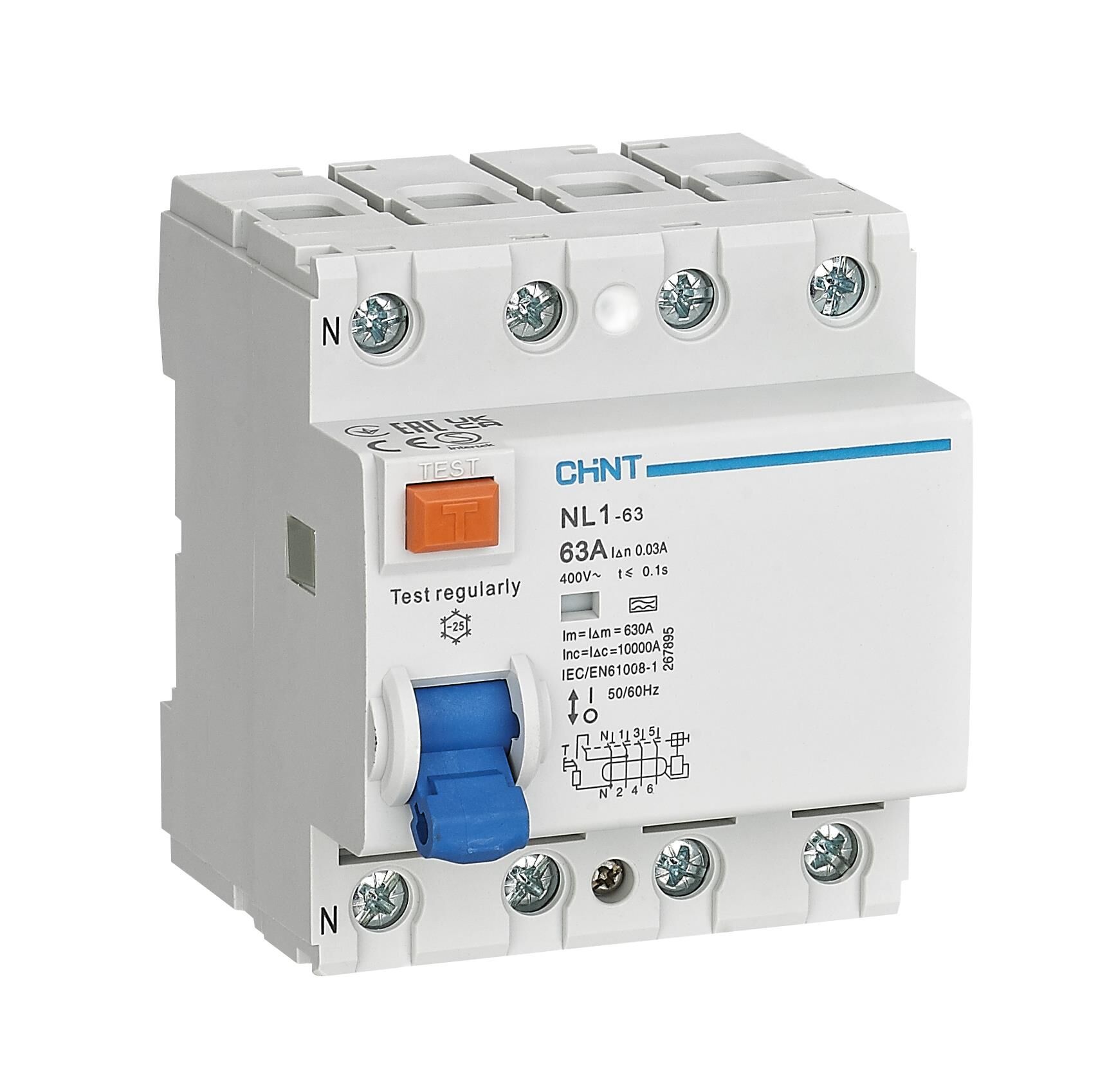 Chint 397610 NL1 4x80A 30mA 6kA Kaçak Akım Rölesi A Tipi