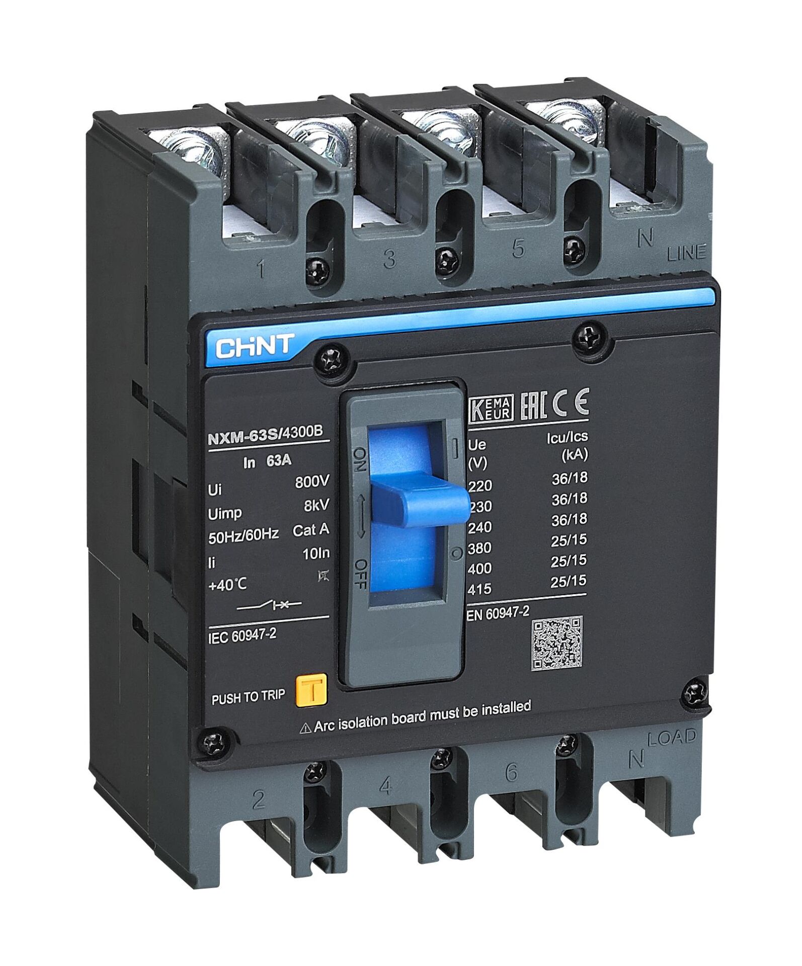 Chint 205912 NXM-63S/4300B 4X50A 25KA Termik Manyetik Şalter