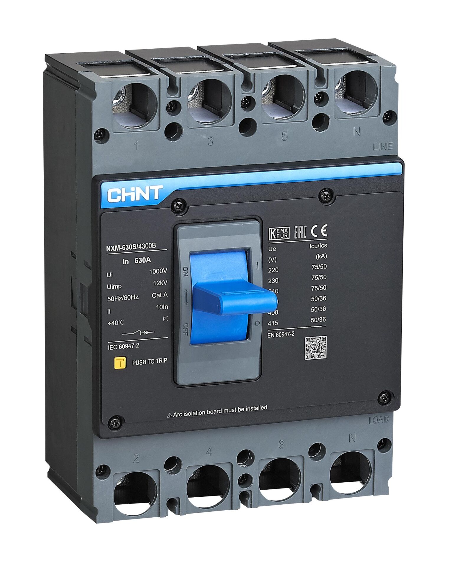 Chint 844377 NXM-630S/4300B 4X630A 50KA Termik Manyetik Şalter