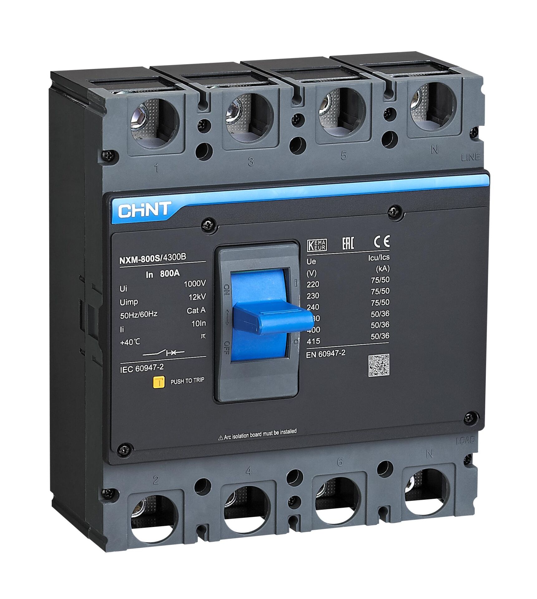 Chint 844384 NXM-800S/4300B 4X800A 50KA Termik Manyetik Şalter